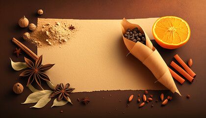 Oriental Spices Background Generative AI