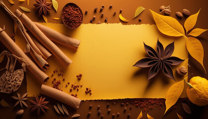 Oriental Spices Background Generative AI