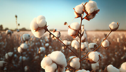 Organic cotton field, Generative AI