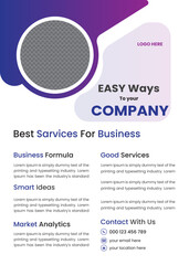 3 Colors of Business Flyer Design. a4 flyer, Flyer template layout design., brochure, magazine or flier mockup in bright colors.  business. vector template .