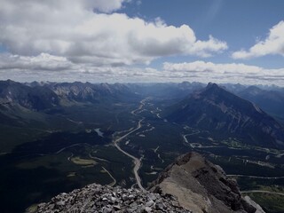 Bow valley view at the summit of Cascade Mountain