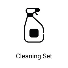 Cleaning set icons design stock illustration.