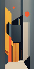 background in modern minimalist cubist style. Generative AI 