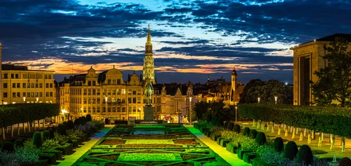 Foto op Plexiglas Cityscape of Brussels at night © Sergii Figurnyi