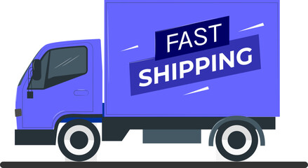 Fast shipping truck clipart