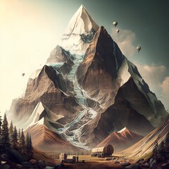 Obraz na płótnie Canvas landscape with mountains Generative AI