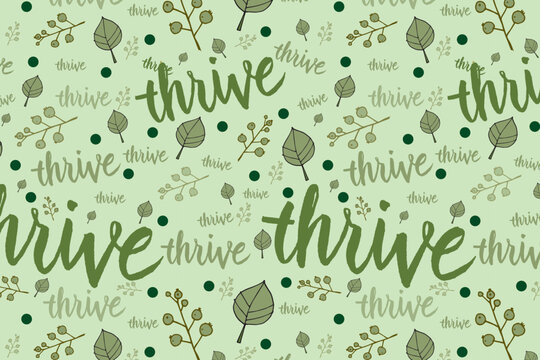 Thrive Seamless Pattern in Woodland Colors