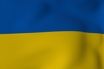Flag close up blowing in wind  - Ukraine