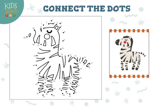 Connect the dots kids mini game vector illustration.