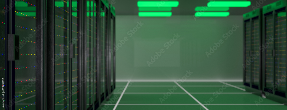 Fototapete server room. server data center. backup, mining, hosting, mainframe, farm and computer rack with sto