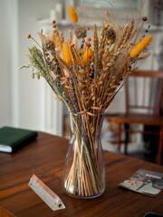 vase with dried flowers