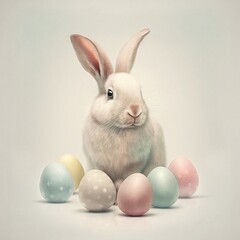 Obraz premium easter bunny with easter eggs