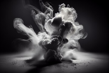 white beautiful smoke in the air, dust in the air, dramatic lighting, AI Generated