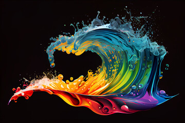 A wave of multi -colored colors, generative ai