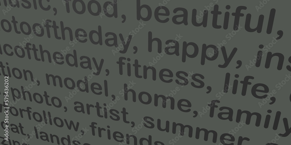 Poster background from tags. screensaver with words and symbols.