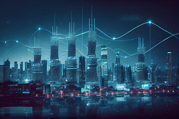 Die Digitalisierung der Stadt: Eine Skyline im Zeitalter der Technologie - Generative Ai