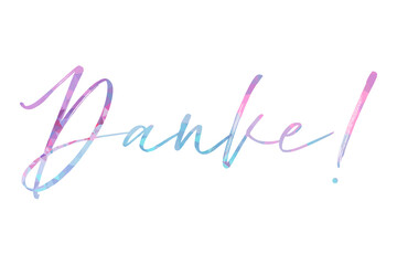 Danke Modern calligraphy. Hand drawn lettering danke isolated on the white background. Danke vector illustration. Sticker for social media content, cards, invitation,