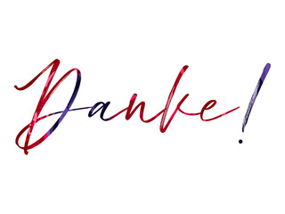Danke Modern calligraphy. Hand drawn lettering danke isolated on the white background. Danke vector illustration. Sticker for social media content, cards, invitation,