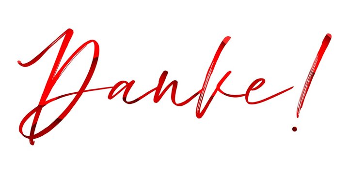 Danke Modern calligraphy. Hand drawn lettering danke isolated on the white background. Danke vector illustration. Sticker for social media content, cards, invitation,