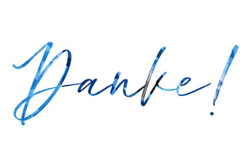 Danke Modern calligraphy. Hand drawn lettering danke isolated on the white background. Danke vector illustration. Sticker for social media content, cards, invitation,