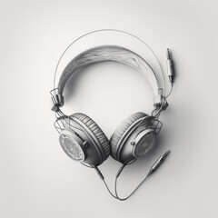 Fototapeta na wymiar Graphite Gray Headphones: Sleek and Stylish Sound Accessories