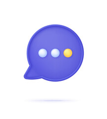 3d icon Chat message. Concept of talk, dialogue, online support, messenger, discussion. Speech Bubble.