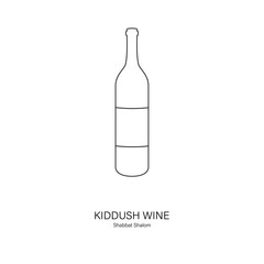 Kiddush wine icon. Kiddush is a blessing recited over wine or grape juice to sanctify the Shabbat and Jewish holidays. Can be used for logo, banner, flyer, sticker, poster, greeting card, decoration