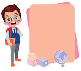 cute student boy in school uniform