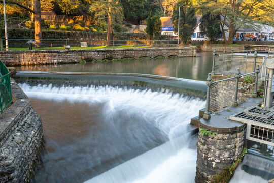 Long exposure of a waterfall Cheddar village in Somerset