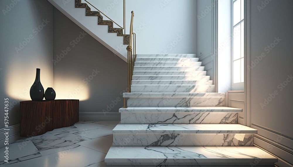 Canvas Prints Modern interior, marble stairs, staircase