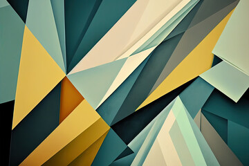 Abstract Geometric Background with Triangles and Sharply Angled Shapes for Wallpaper, Backgrounds, Reports - Lofi Colors - Generative AI