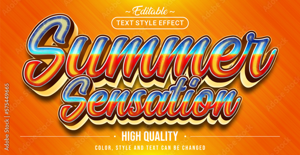 Poster editable text style effect - summer sensation text style theme.