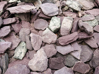Gravel Pebble stone texture background  Light grey brown  small rocks  Top view