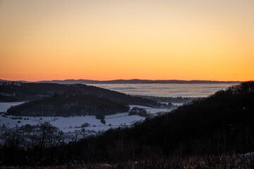 sunset over the mountains