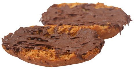 Toast biscuit with chocolate cream