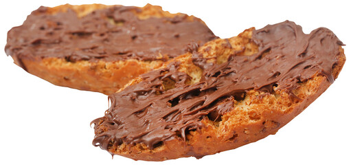 Toast biscuit with chocolate cream