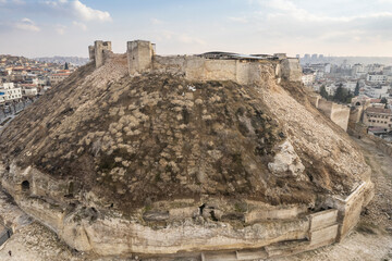 Gaziantep castle after the earthquake. Turkey