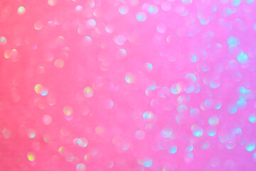 Abstract blurred background. Defocused portrait lens back. Backdrop bokeh. Mixed pink with magenta.