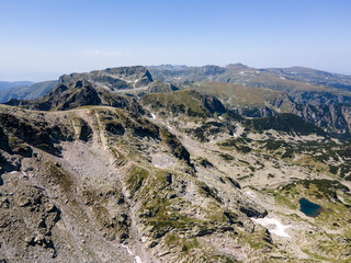 Aerial view of Rila Mountain near The Scary Lake, Bulgaria