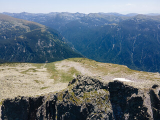 Aerial view of Rila Mountain near The Scary Lake, Bulgaria