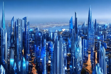 The Mystical Blue Crystal City: A Realm of Magic and Fantasy with Generative AI