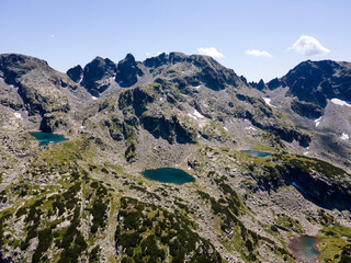 Aerial view of Rila Mountain near The Scary Lake, Bulgaria