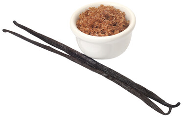 Vanilla pods with brown sugar