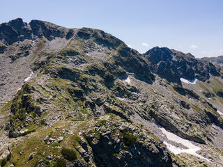 Aerial view of Rila Mountain near The Scary Lake, Bulgaria