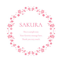 素材_フレーム_桜をモチーフにした春の飾り枠。シンプルで高級感のある囲みのデザイン