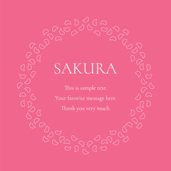 素材_フレーム_桜をモチーフにした春の飾り枠。シンプルで高級感のある囲みのデザイン