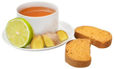 Herbal tea toast as breakfast