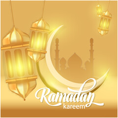 islamic background ramadan kareem frame gold