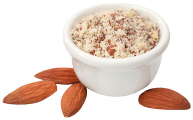 Crushed with peeled almond