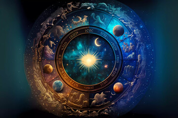 Generative AI circle with the different planets